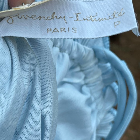 Givenchy 80s Vintage Micropleat Nightgown Blue White Signature Maxi Size S M - Picture 4 of 11